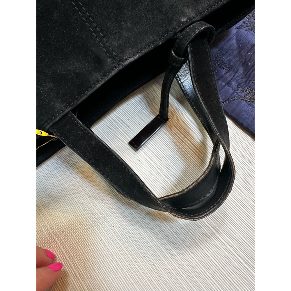 Gucci Black Suede Large Tote w/ Crossbody Strap - Picture 2 of 16